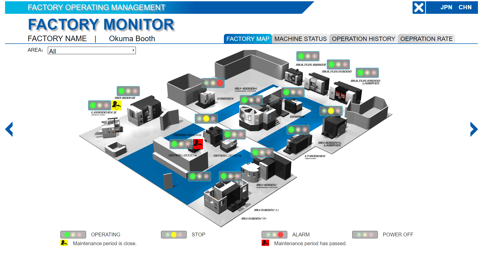 Connect Plan Monitor pruža potpunu vizualizaciju svih proizvodnih procesa. 