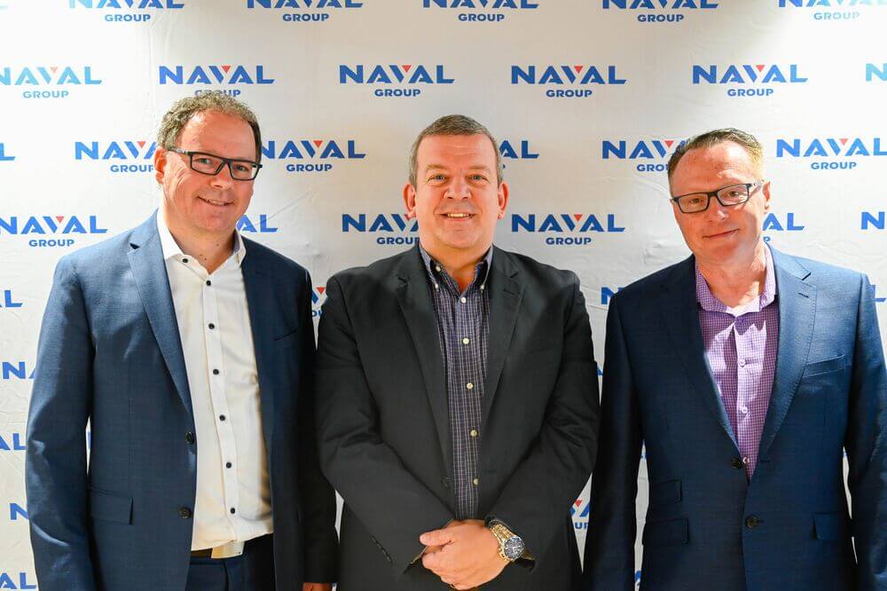 Looking forward to collaborating in Australia: (from left to right) Marcus Queins, Head of the Large Parts Machining Systems business unit at Starrag; L–R: John Davis, CEO of Naval Group Australia; Thomas Hegmann, Managing Director of H&H Machine Tools Australia.