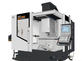 Vertical machining centre with B- and C-axis rotary table