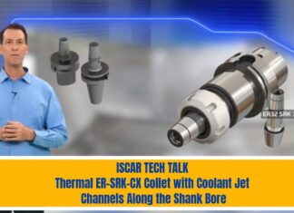 ISCAR Thermal ER-SRK-CX Collet with Coolant Jet Channels Along the Shank Bore