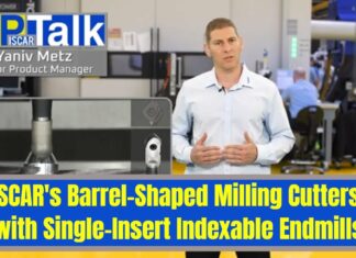 ISCAR’s Barrel-Shaped Milling Cutters with Single-Insert Indexable Endmills